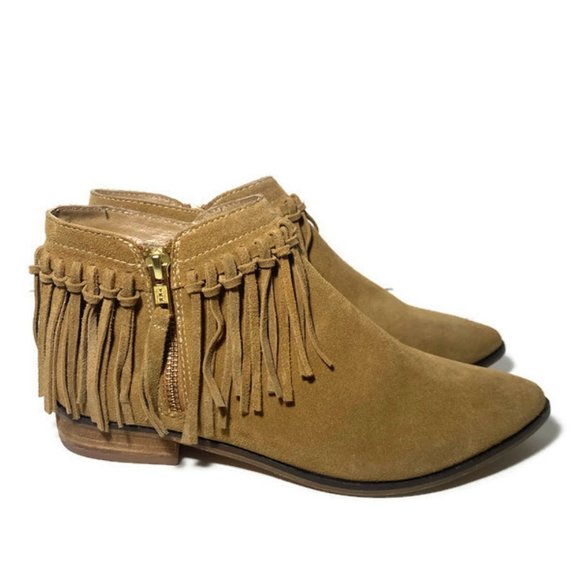 Aldo Tan Suede Fringe Bootie 8 - Picture 3 of 6